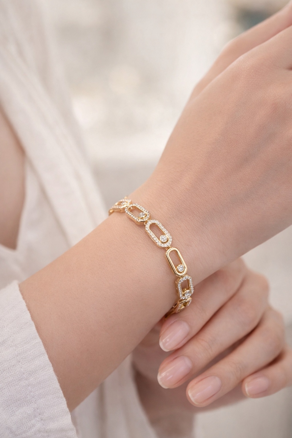 Mayorista JINLONG BIJOUX - Pulsera con circonitas y remo de rodiato