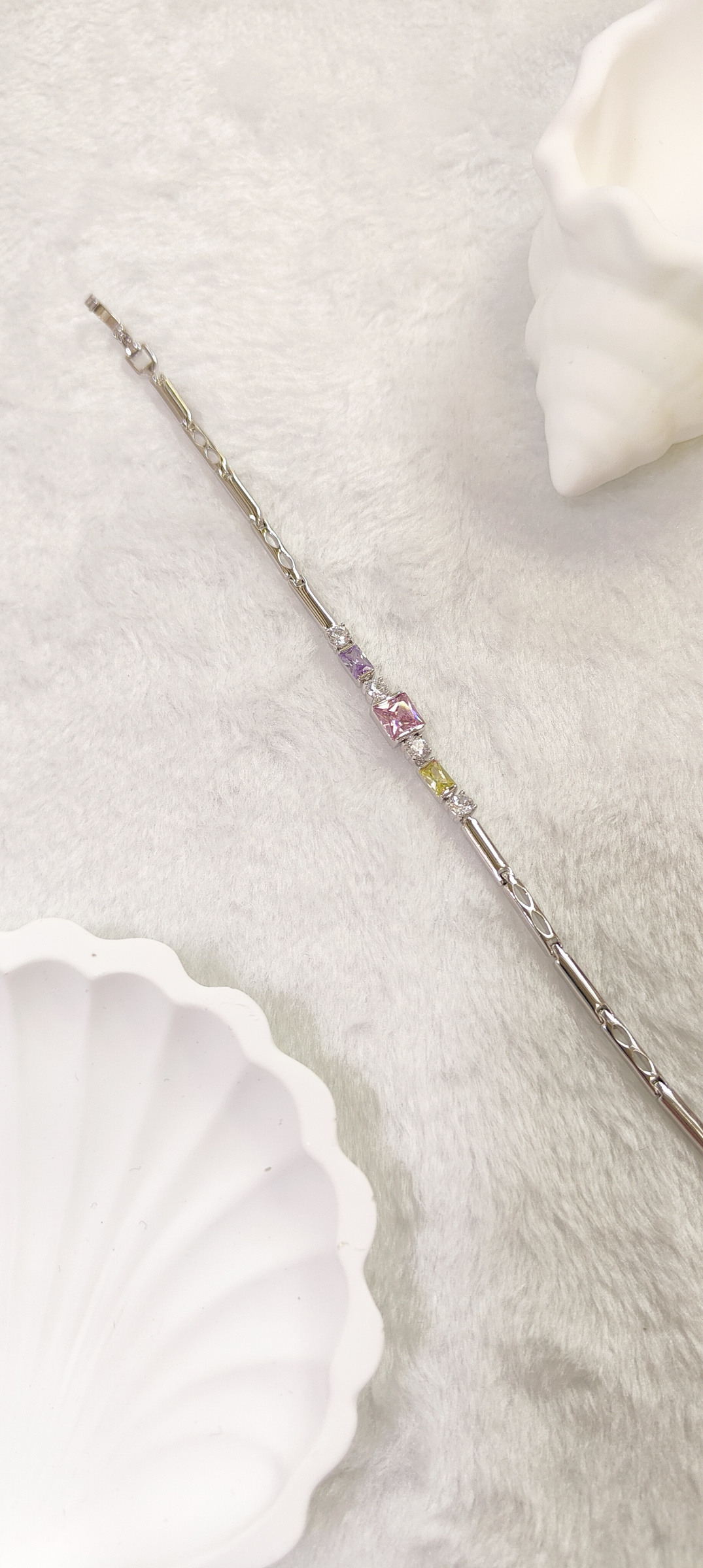 Mayorista JINLONG BIJOUX - Pulsera multicolor y bianco con circonitas y marco