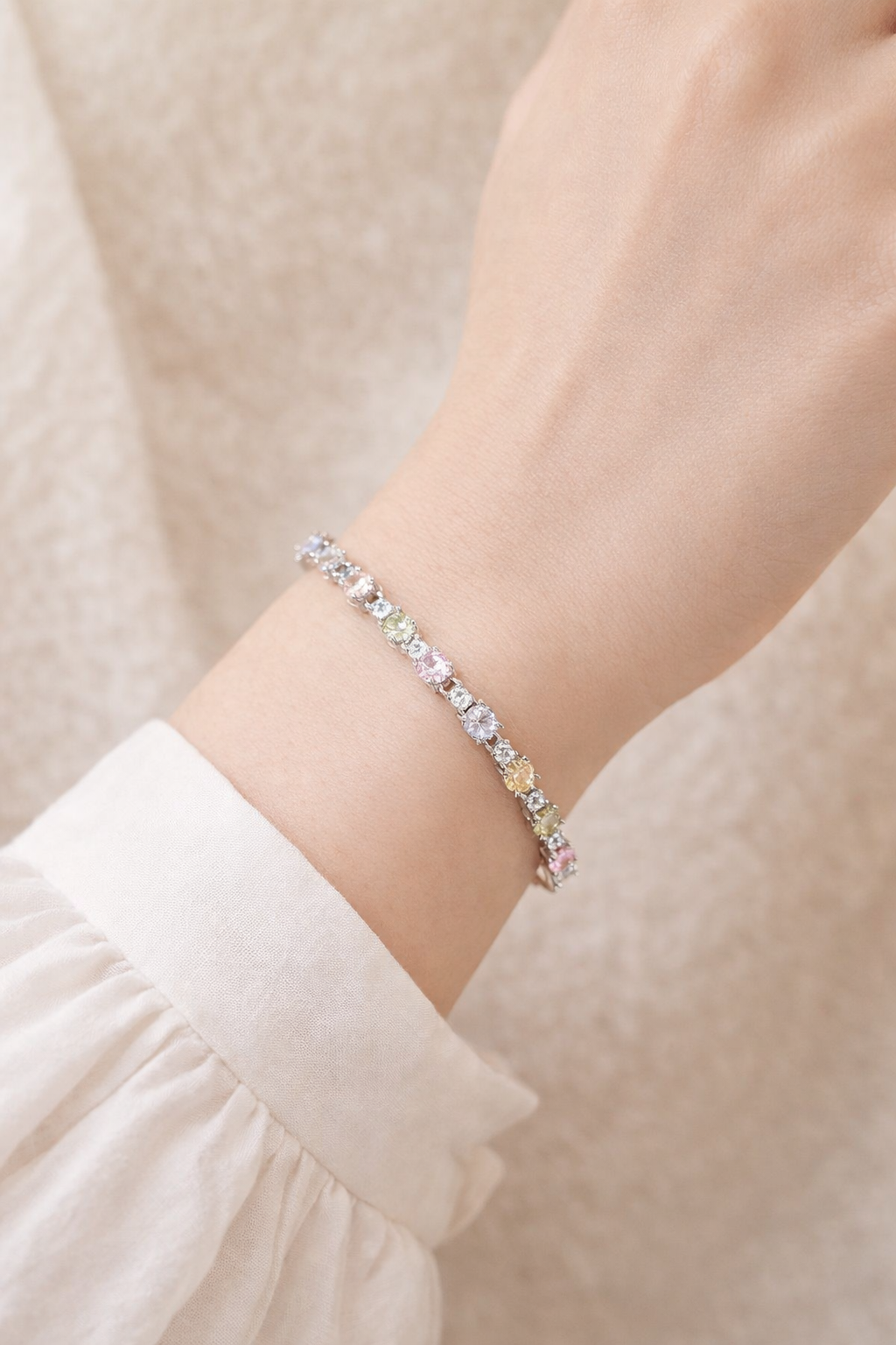 Wholesaler JINLONG BIJOUX - Bracelet with zirconia and rodiato oar