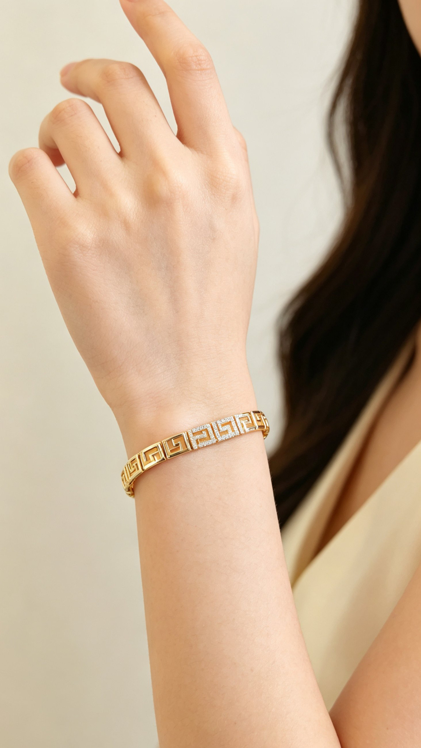 Wholesaler JINLONG BIJOUX - Bracelet with zirconia and rodiato oar