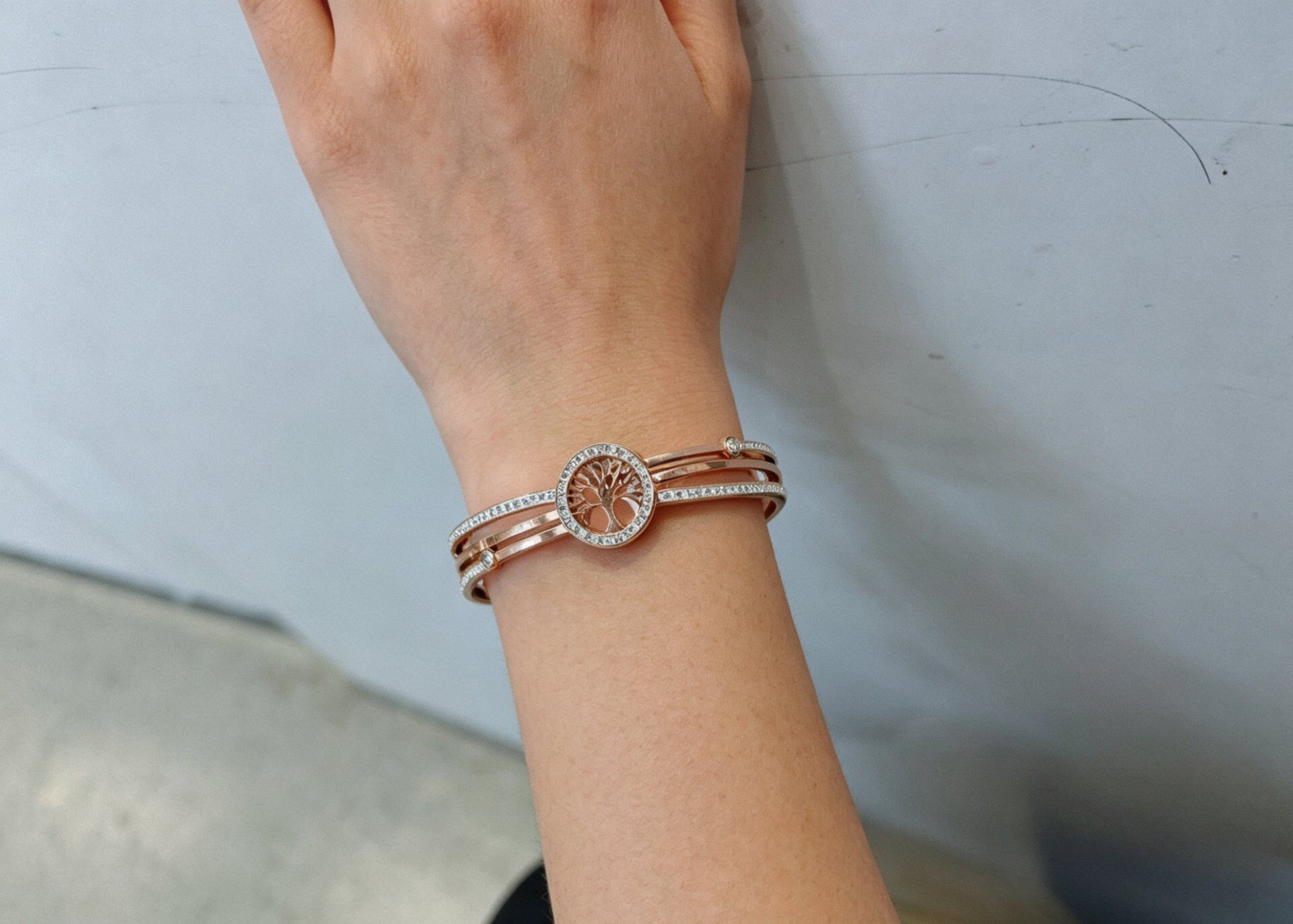 Wholesaler JINLONG BIJOUX - Bracelet albero della vita acciaio