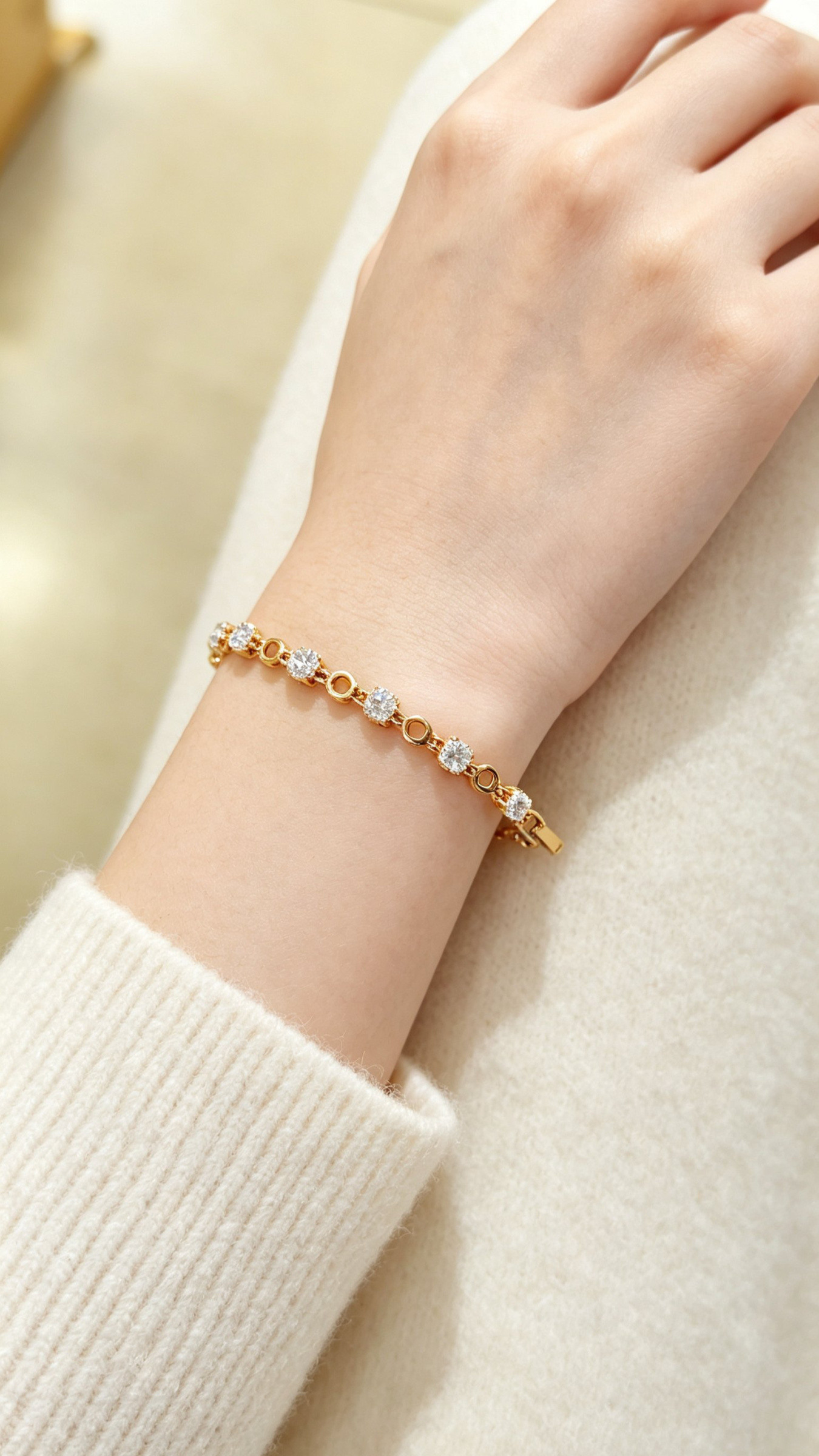 Wholesaler JINLONG BIJOUX - Bracciale with zirconia and plated oar