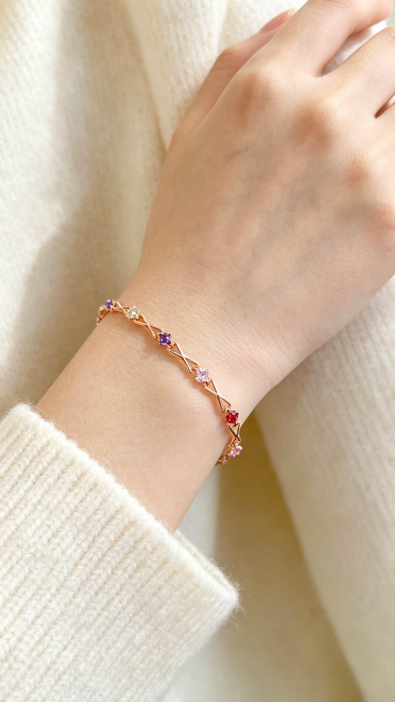 Wholesaler JINLONG BIJOUX - Bracciale with zirconia and plated oar