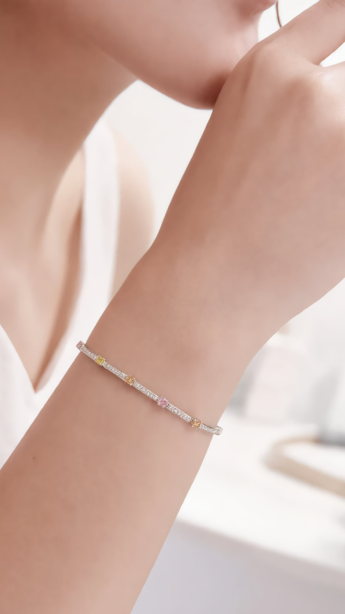 Mayorista JINLONG BIJOUX - Pulsera con circonita y rame de plata rodiada