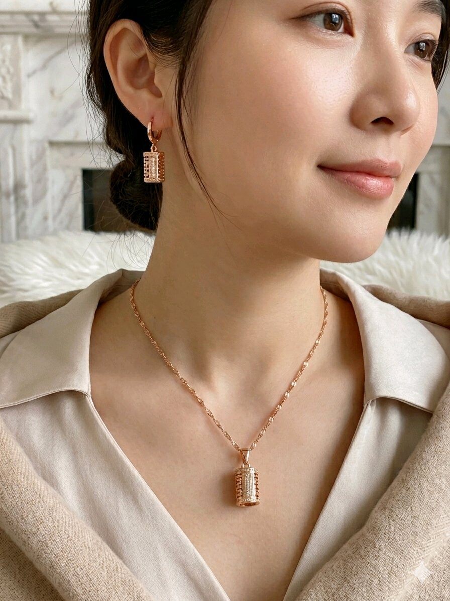 Wholesaler JINLONG BIJOUX - Set of necklaces and earrings with zirconia and oar