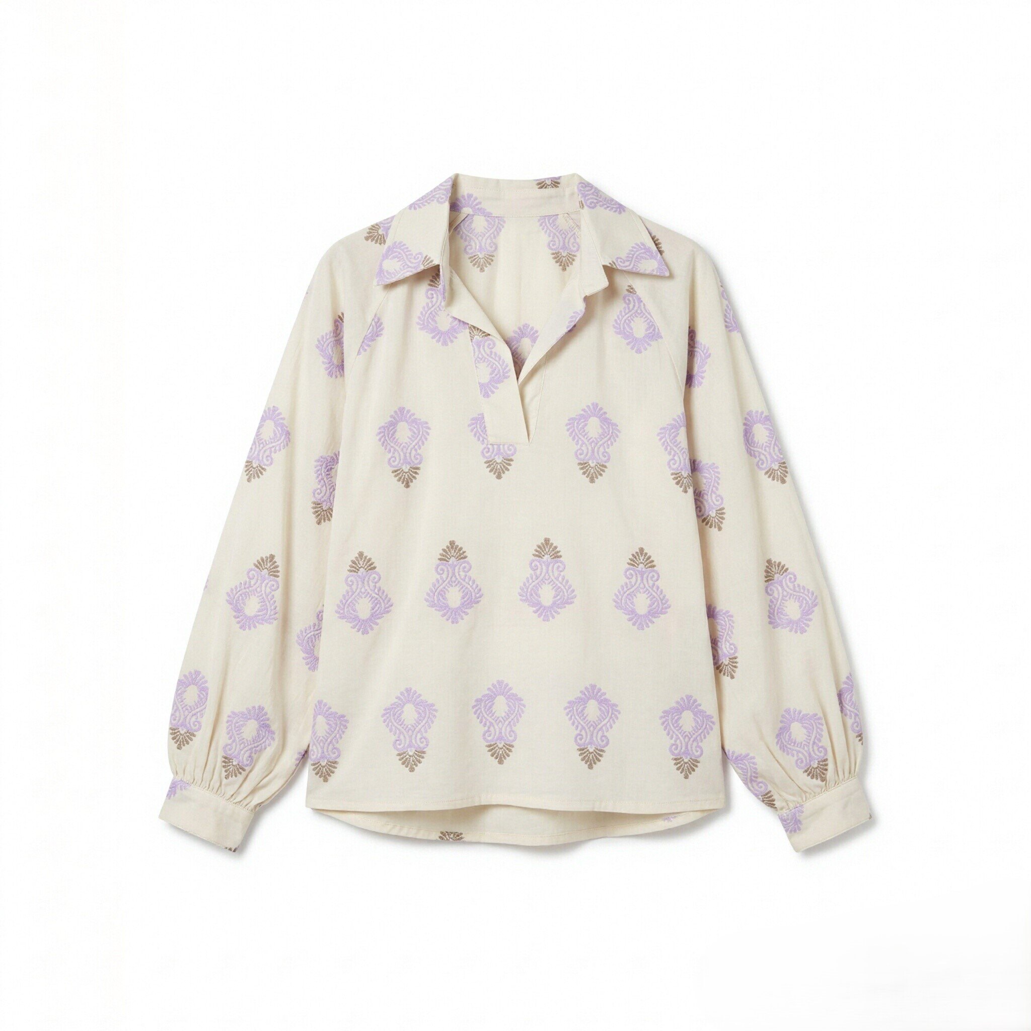 Grossiste JNJ - Chemise en coton avec broderies décoratives