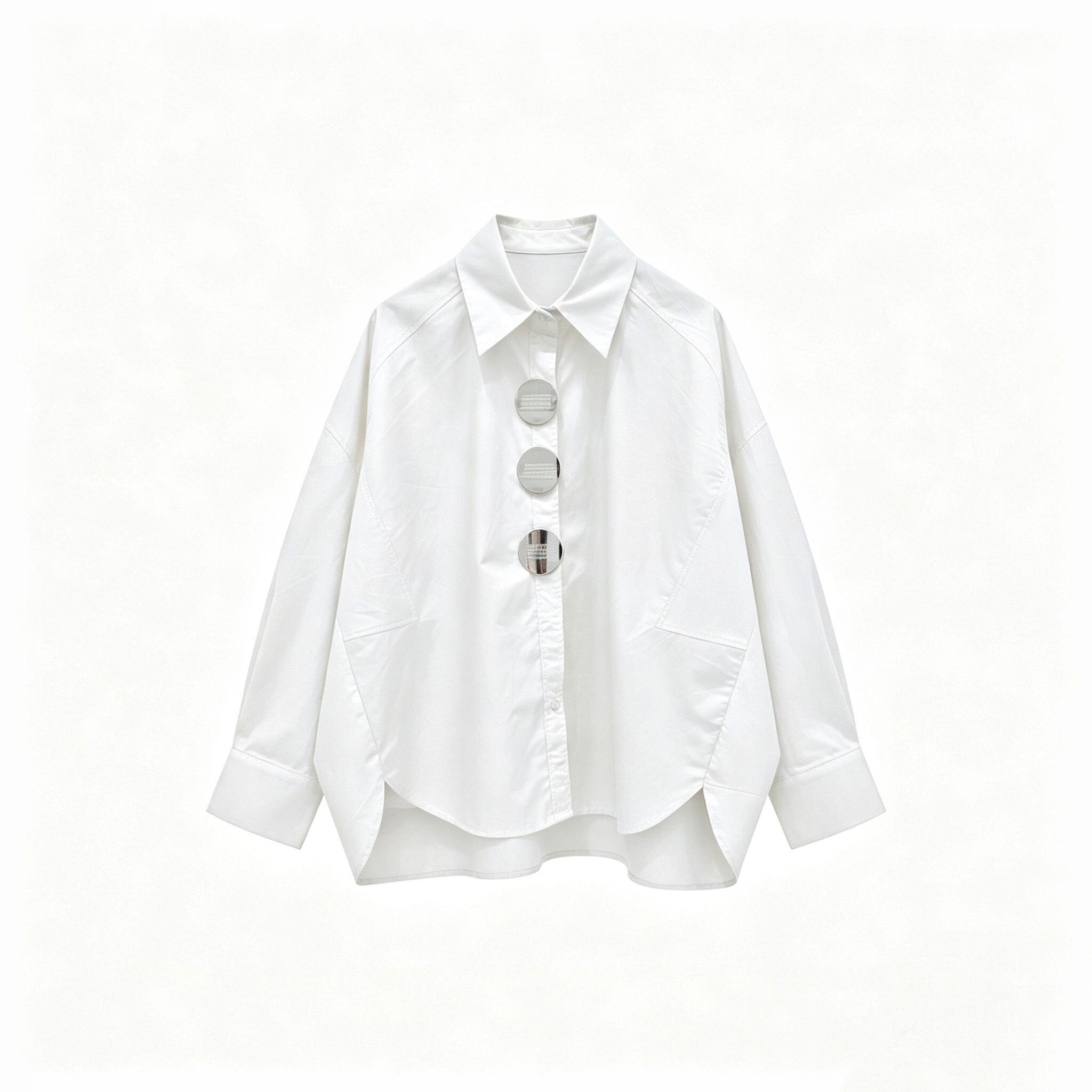 Mayorista JNJ - Camisa de algodón con botones decorativos
