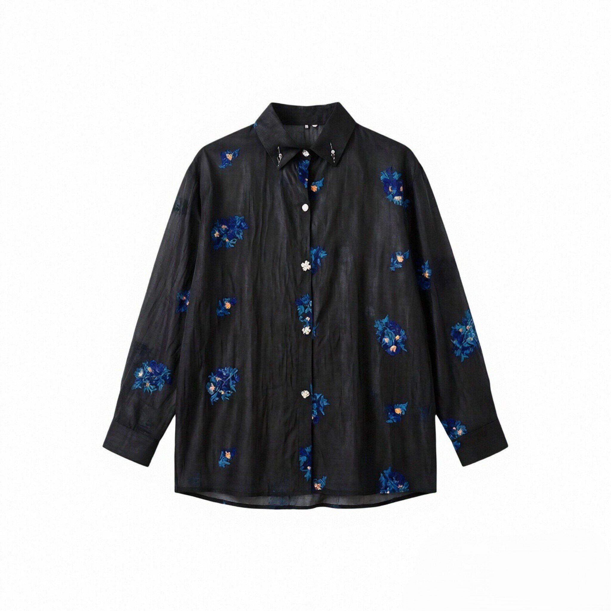 Mayorista JNJ - Camisa de tencel con bordados delicados