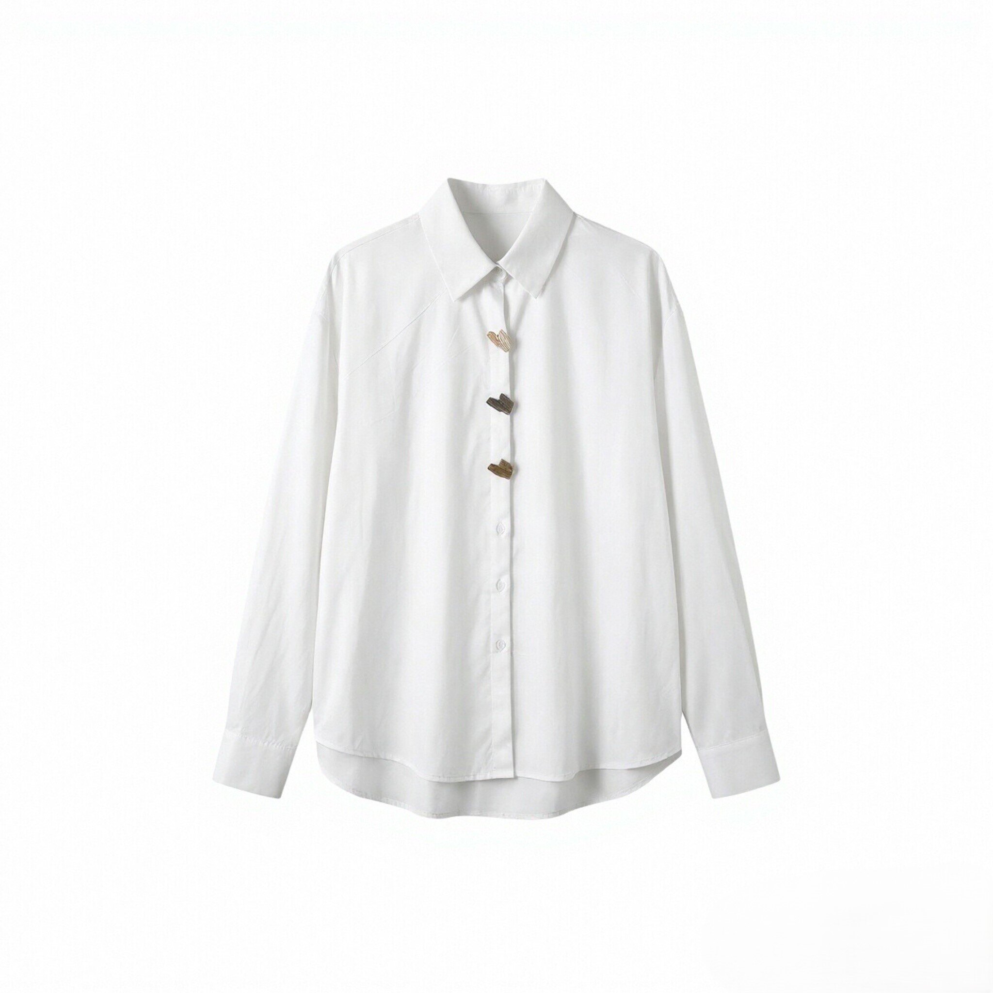 Mayorista JNJ - Camisa de algodón con botones en forma de bambú