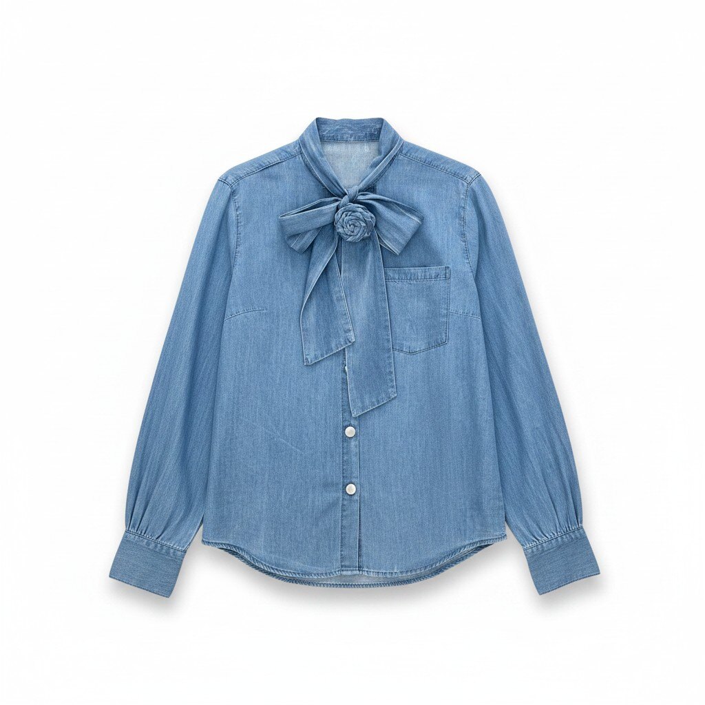 Mayorista JNJ - Camisa vaquera con lazo
