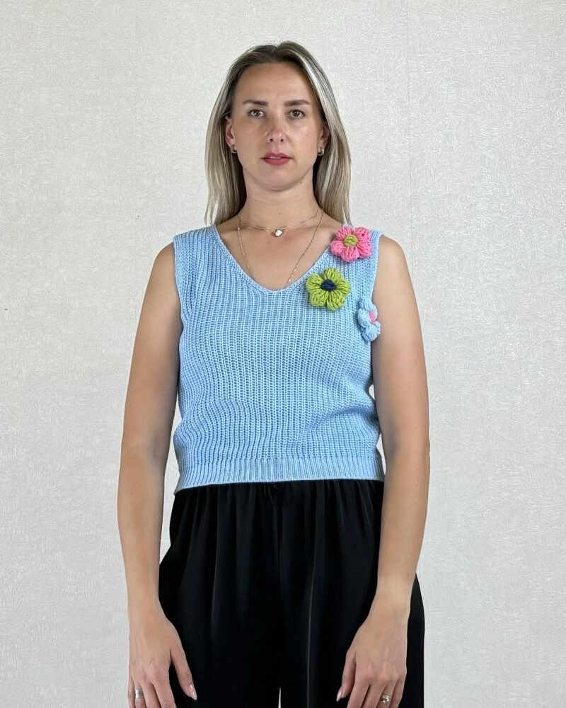 Grossiste JNJ - Débardeur avec broderies florales