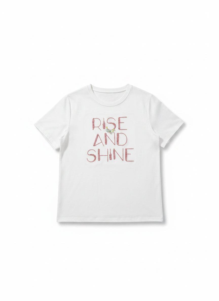 Wholesaler JNJ - Cotton blend T-shirt RISE AND SHINE