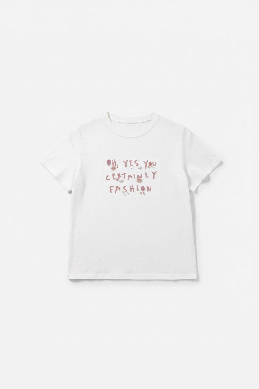 Wholesaler JNJ - T-shirt with shell-embellished lettering