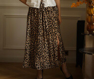 Wholesaler Joelly - Leopard print open long skirt