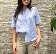 Wholesaler Joelly - Shirt with floral embroidery and floral collar