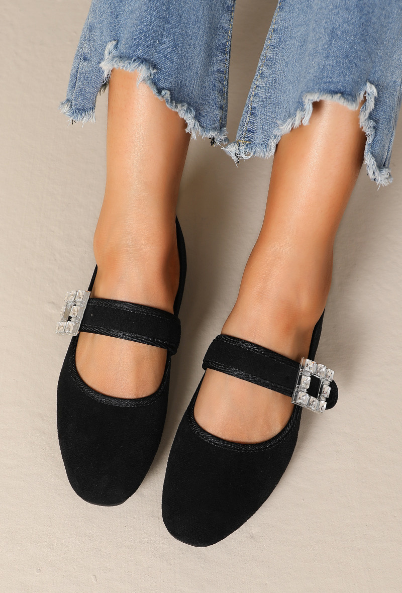 Großhändler JOIA PARIS - Ballerinas aus Mesh mit Strasssteinen und Riemen mit verstellbarer Schnalle
