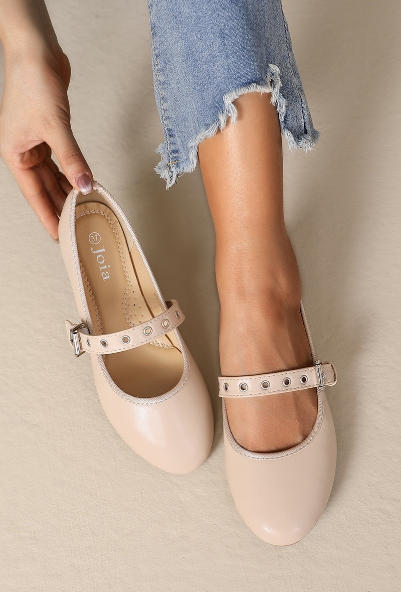 Großhändler JOIA PARIS - Ballerinas aus Mesh mit Strasssteinen und Riemen mit verstellbarer Schnalle