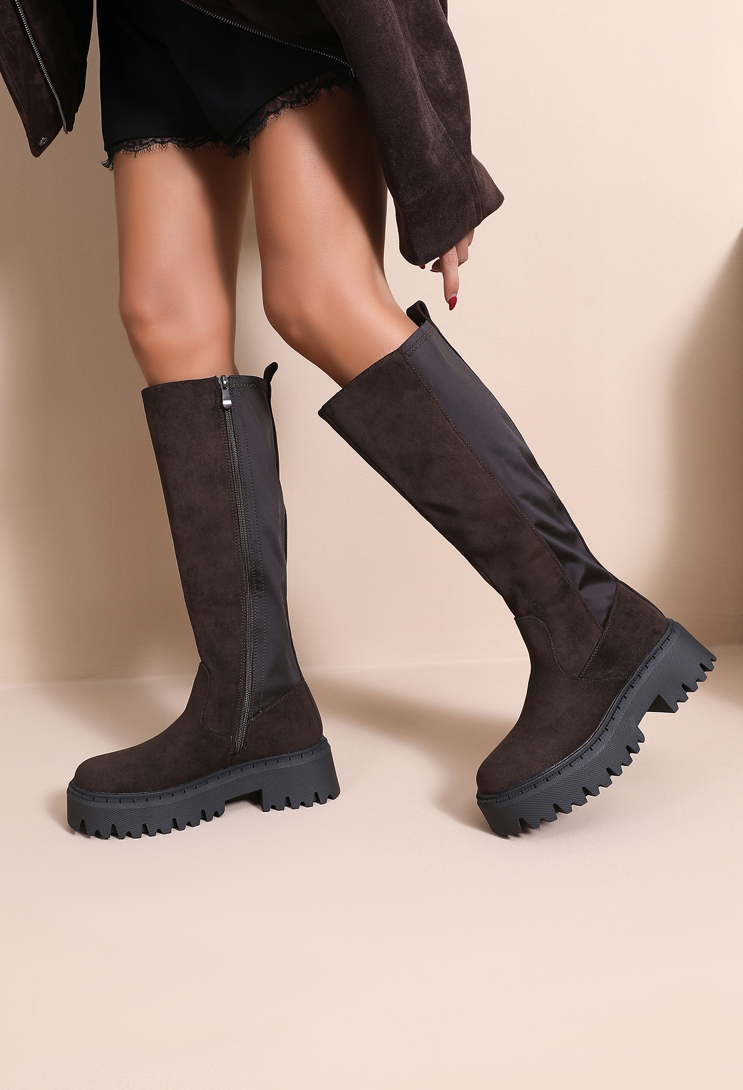 Grossiste JOIA PARIS - Bottes Femme Stretch Effet Daim