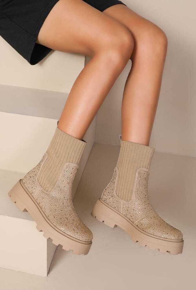 Grossista JOIA PARIS - Stivaletti con plateau in strass WZ-78