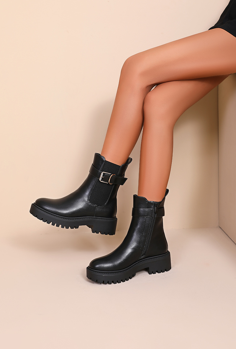 Großhändler JOIA PARIS - Stiefeletten mit Schnalle aus Kunstleder
