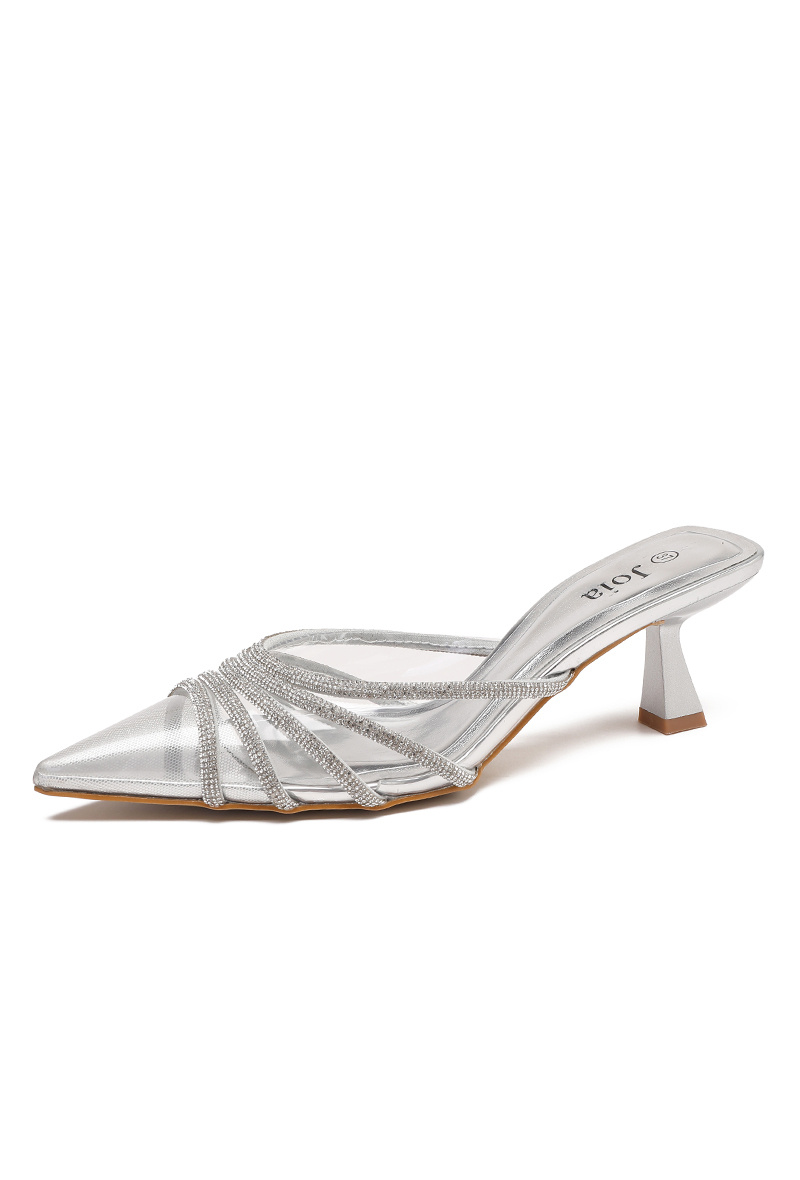 Wholesaler JOIA PARIS - Open pump - heeled mules with transparent rhinestones H8-705
