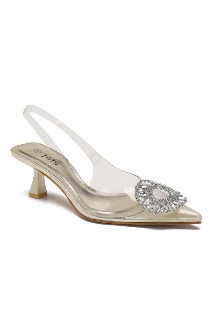 Grossiste JOIA PARIS - Escarpins petit talons transparent et boucle