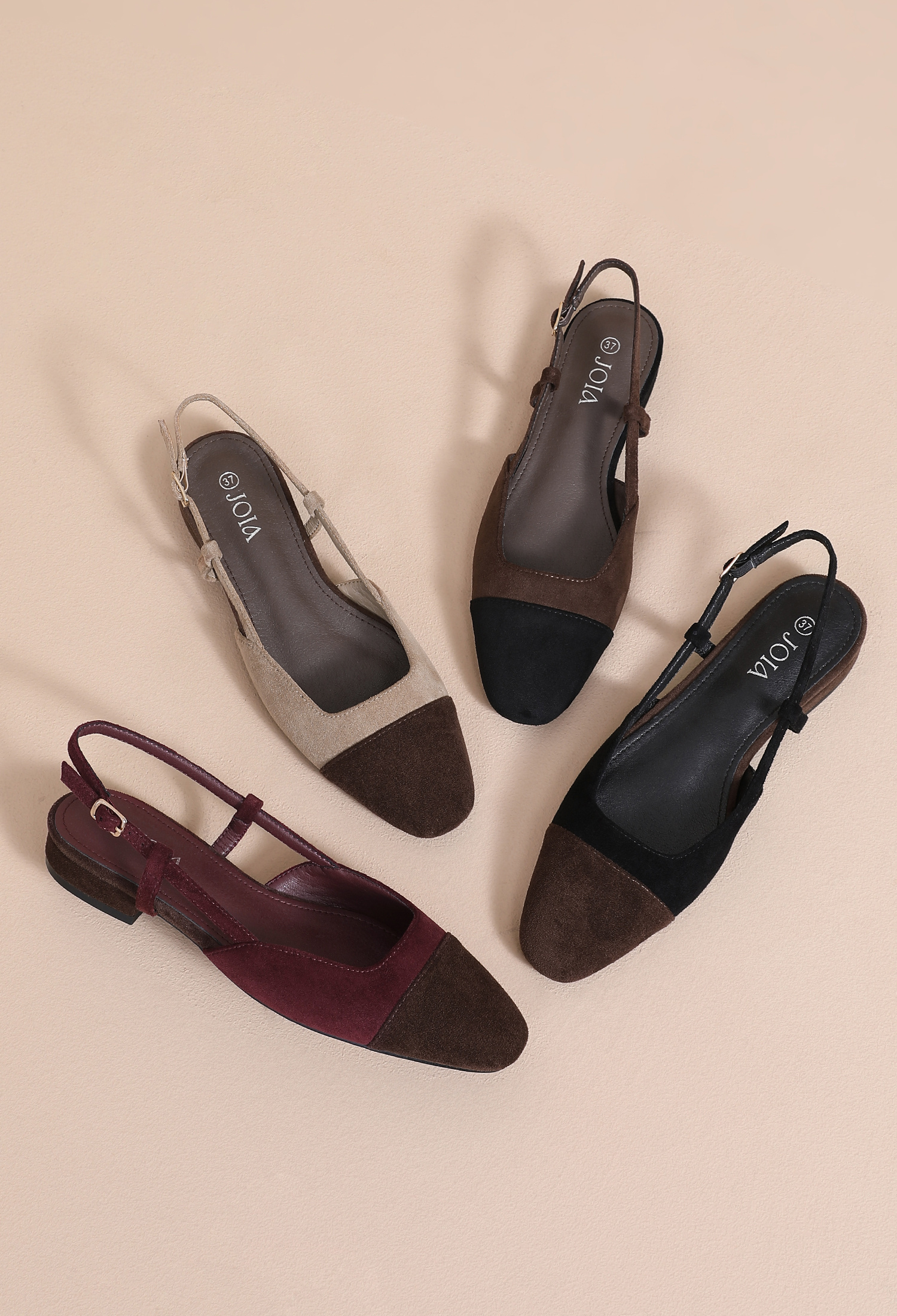 Wholesaler JOIA PARIS - Slingback ballet flats with contrasting toe