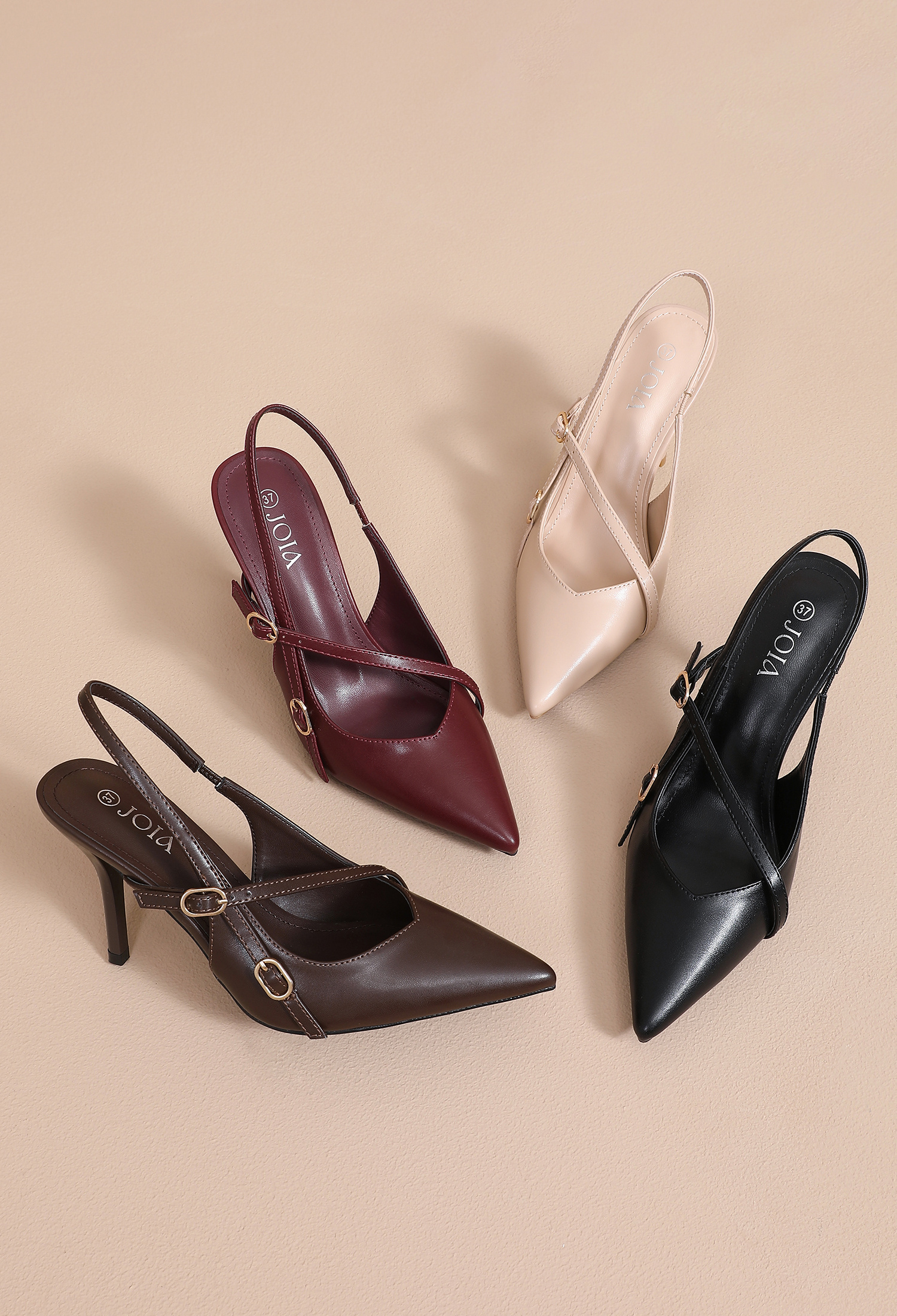 Mayorista JOIA PARIS - Zapatos de Tacón Slingback con Correas Cruzadas