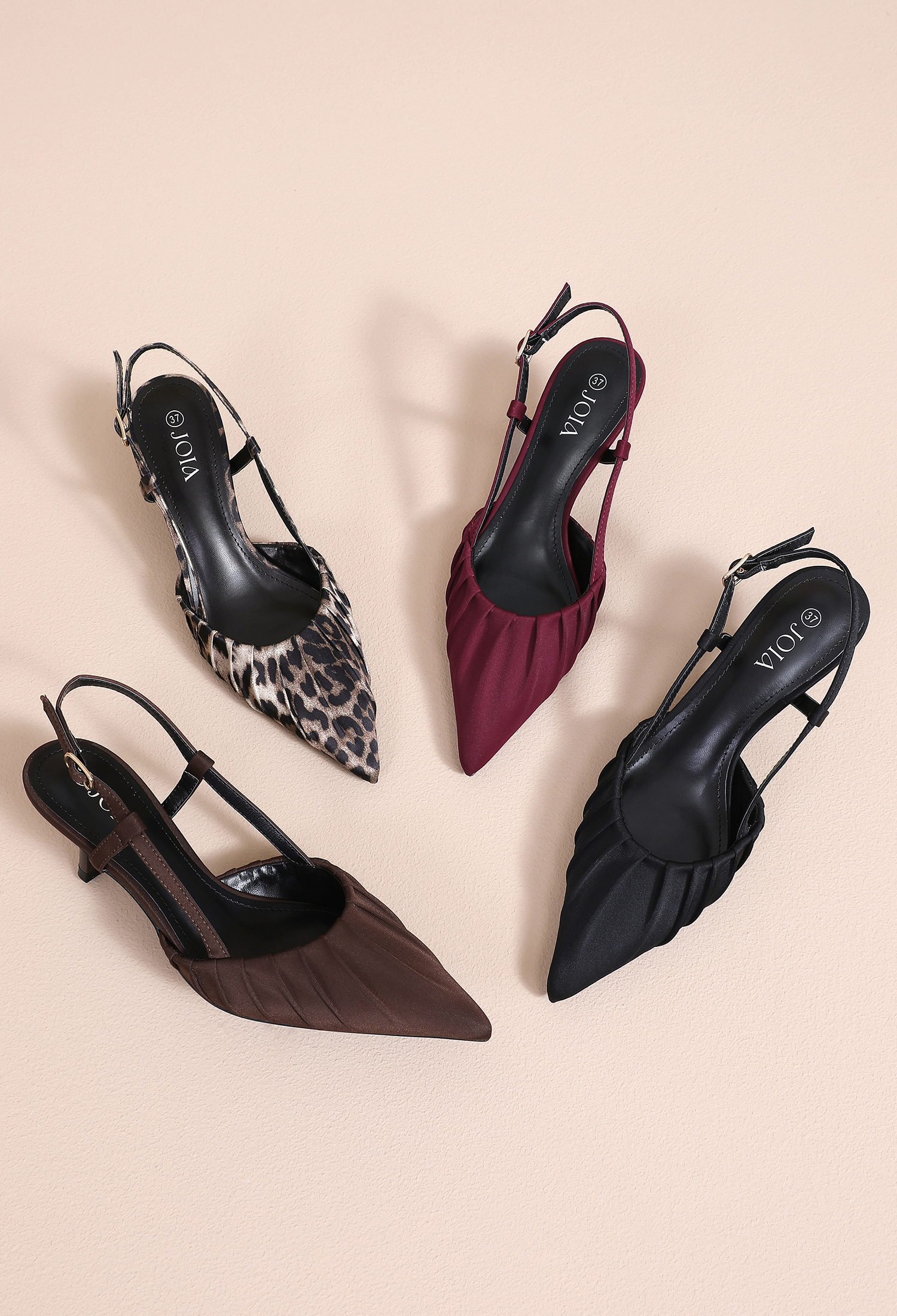 Grossista JOIA PARIS - Décolleté Slingback Plissettati con Tacco a Spillo