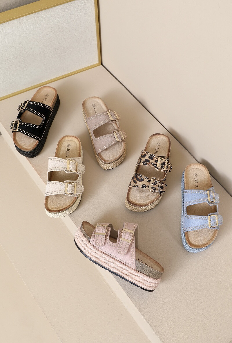 Grossiste JOIA PARIS - Mule compensée double brides et clous