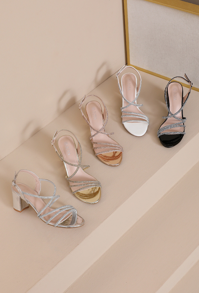 Wholesaler JOIA PARIS - Square heel sandals with sparkling thin straps