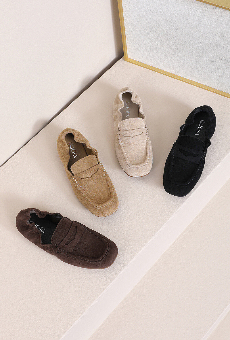 Grossiste JOIA PARIS - Mocassins Souples en Suédine à Enfilage Facile