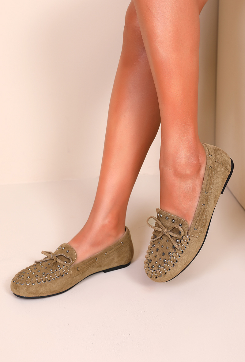 Wholesaler JOIA PARIS - Studded loafers in faux suede