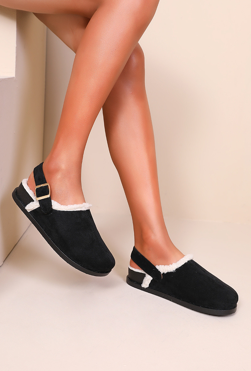Wholesaler JOIA PARIS - Fur-lined mule with adjustable strap