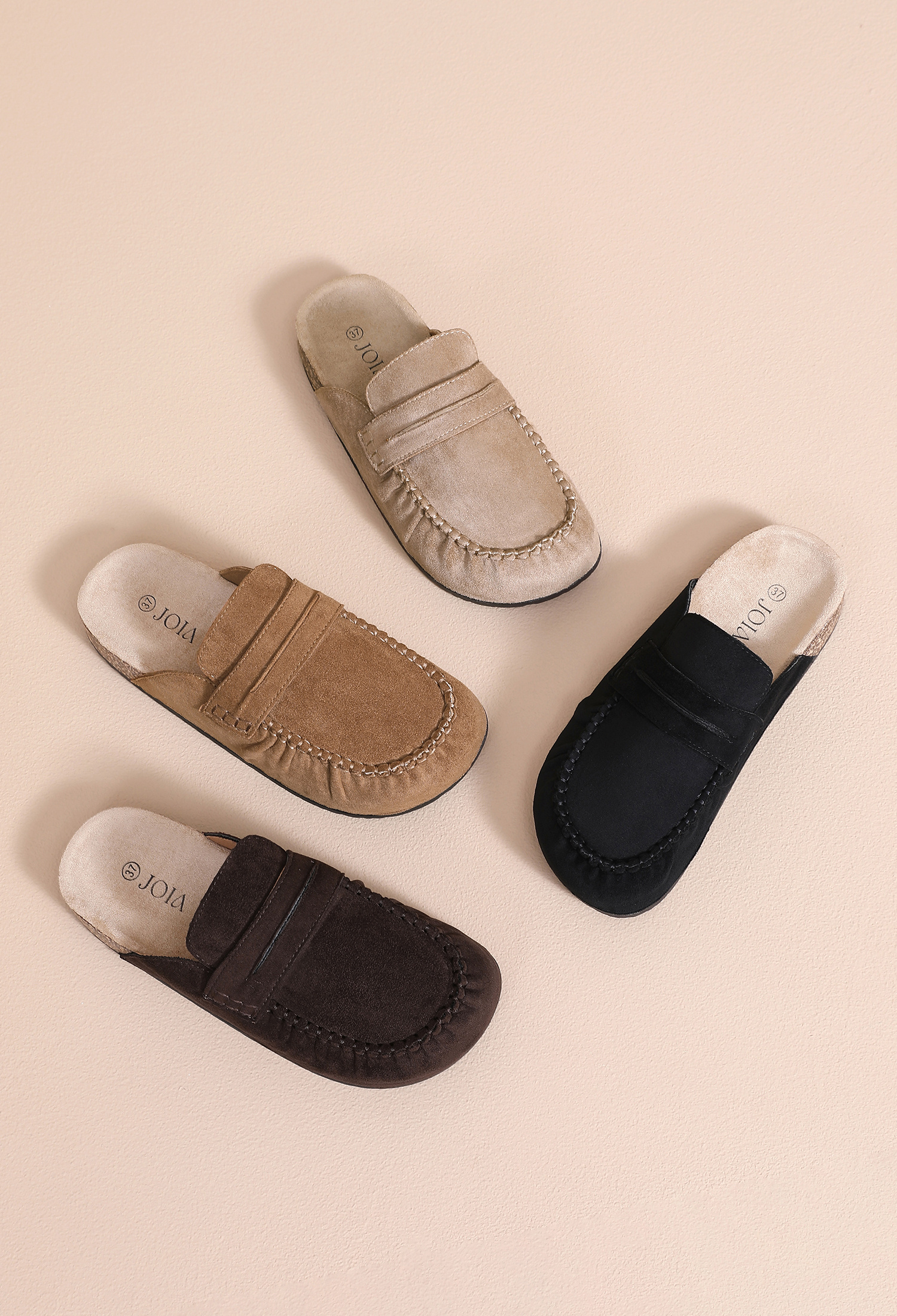 Grossista JOIA PARIS - Pantofole Stile Mocassino con Suola in Sughero