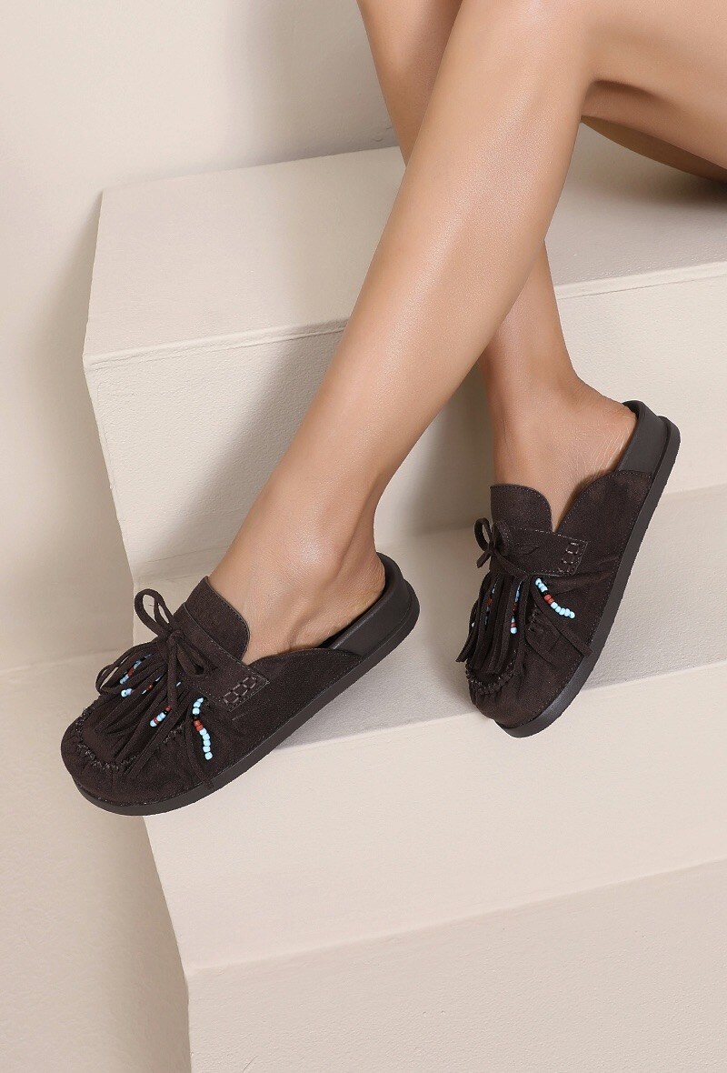 Mayorista JOIA PARIS - Mules con Flecos y Perlas