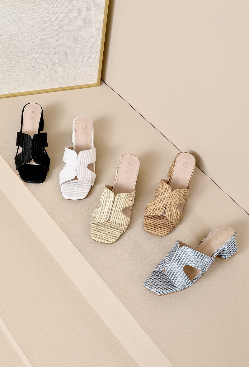 Großhändler JOIA PARIS - Heiße Mulas im Raphia -Stil Stil Stil