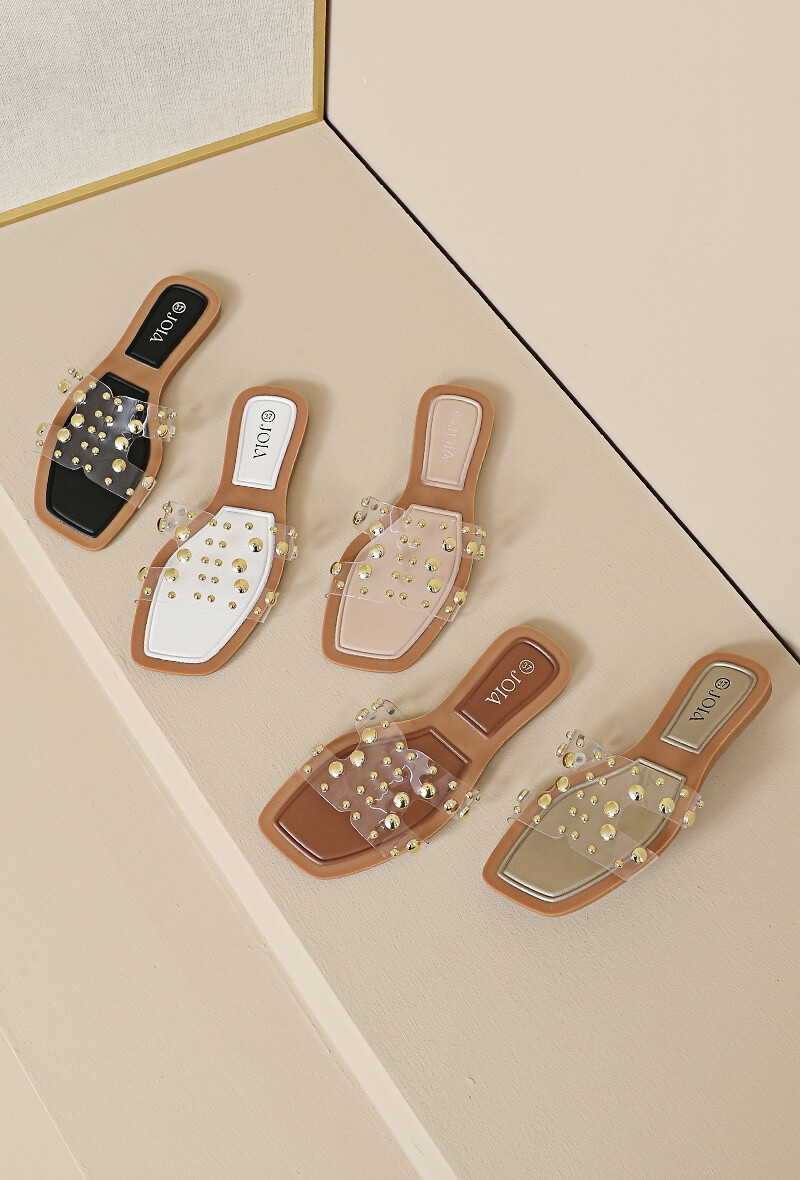 Grossiste JOIA PARIS - Claquettes plates transparentes à clou