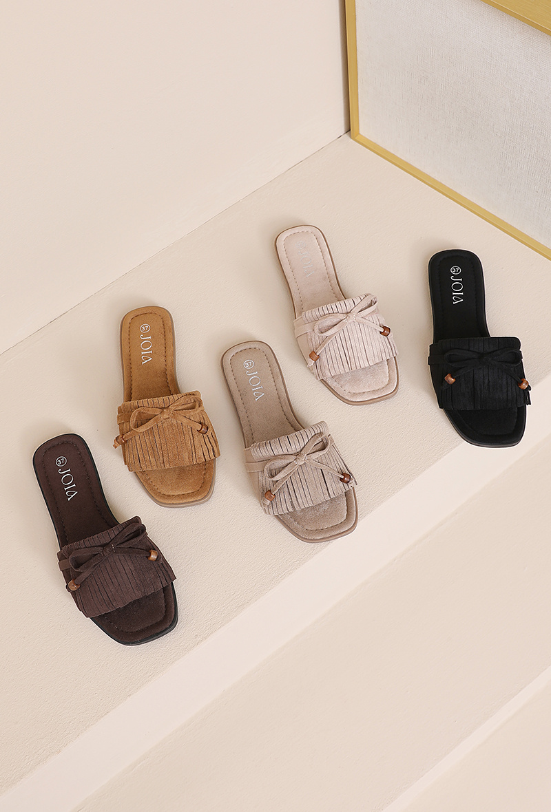 Grossiste JOIA PARIS - Mules Plates à Franges Nouées