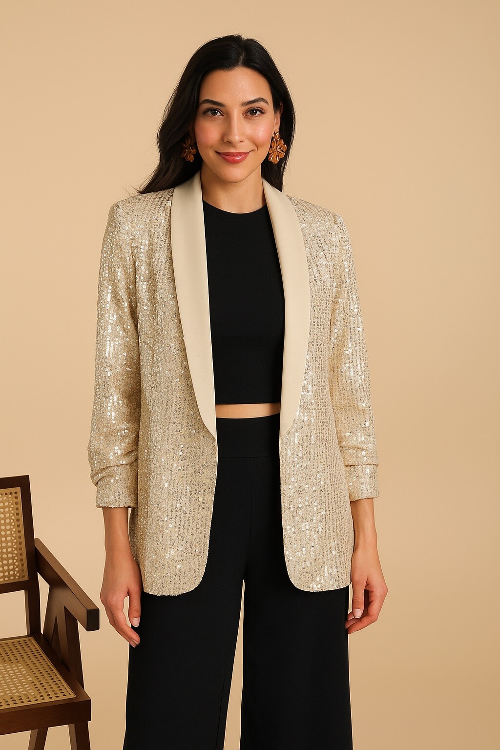 Wholesaler JOLIFLY - Sequin Blazer Jacket – Elegance & Shine