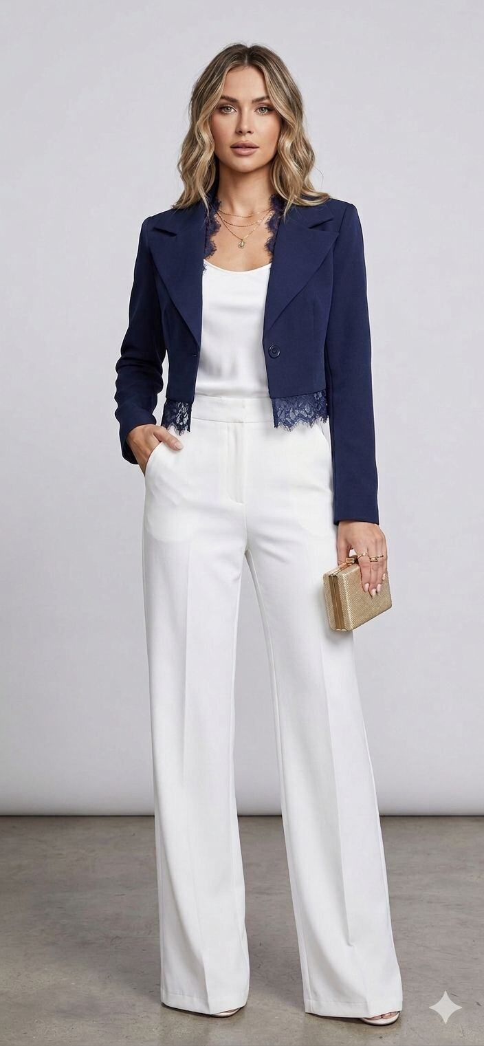 Grossiste JOLIFLY - Blazer Court Romance & Structure – Détails Dentelle
