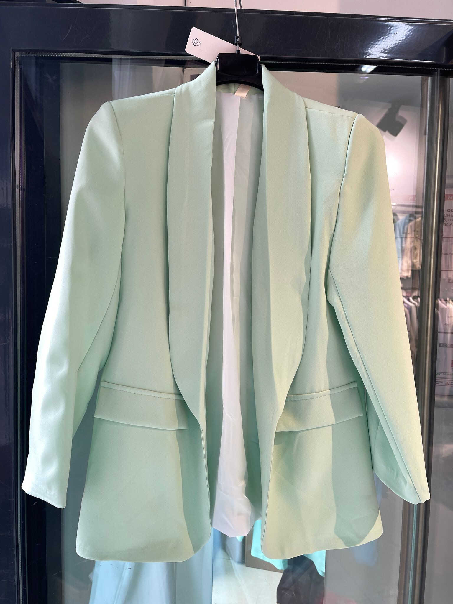 Grossiste JOLIFLY - Veste Blazer uni en polyester mi-long manche 3/4 avec doublure