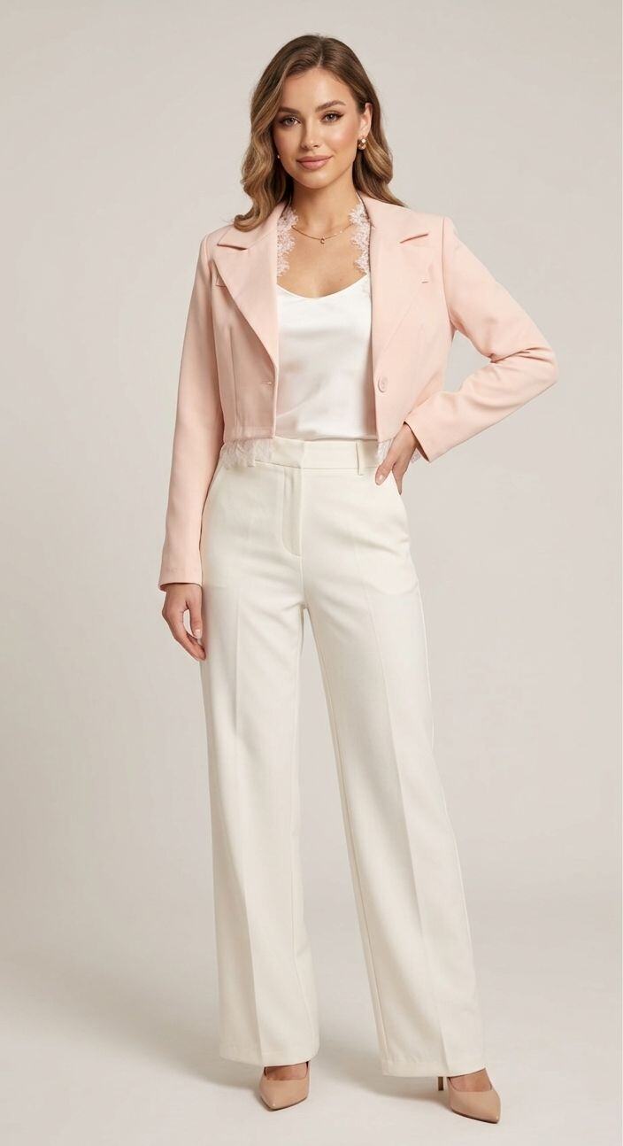 Grossiste JOLIFLY - Blazer Court Romance & Structure – Détails Dentelle
