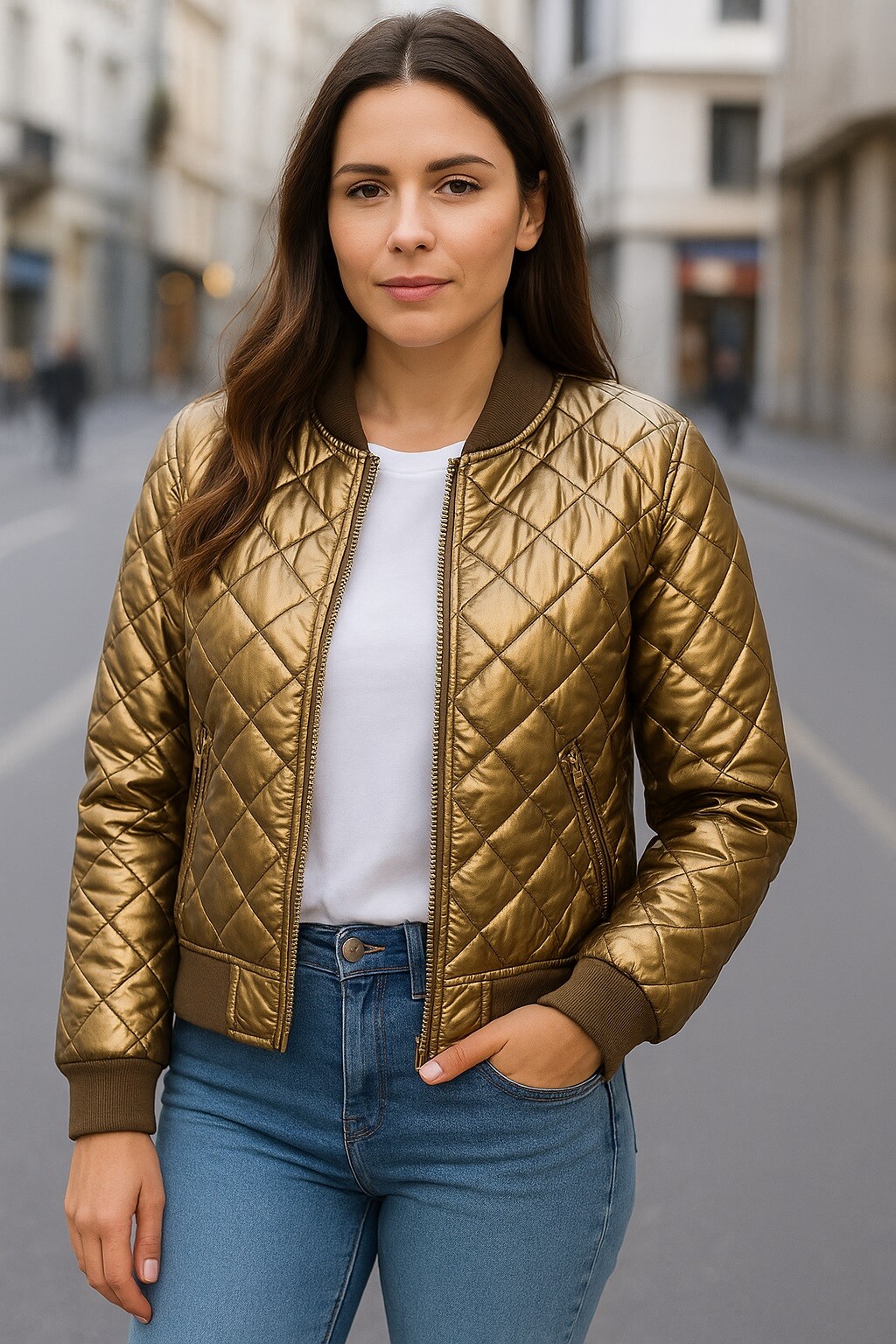 Grossiste JOLIFLY - Veste matelassée bomber femme