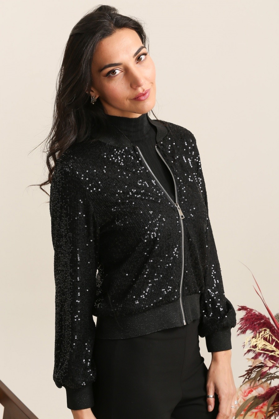 Wholesaler JOLIFLY - Sequin Bomber Jacket – Shine & Trendy Style