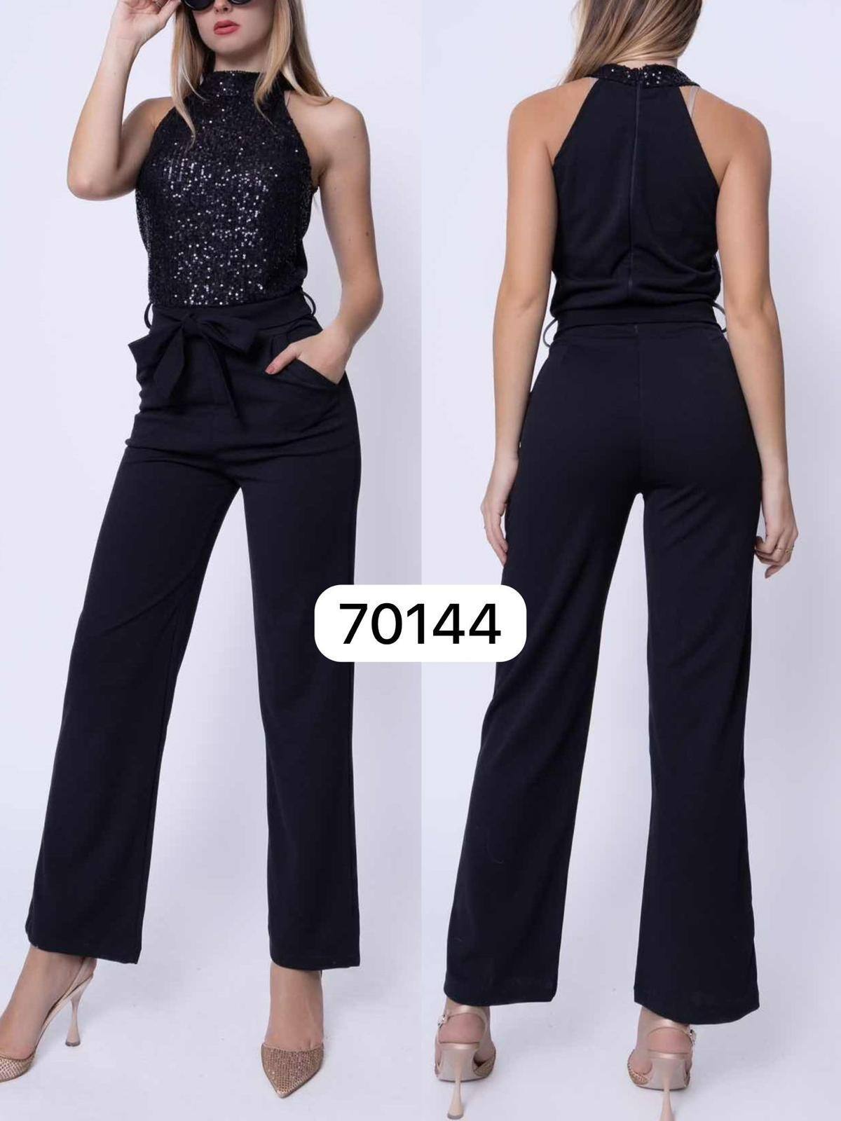 Wholesaler JOLIFLY - Black backless sequin jumpsuit – glamorous and sophisticated look