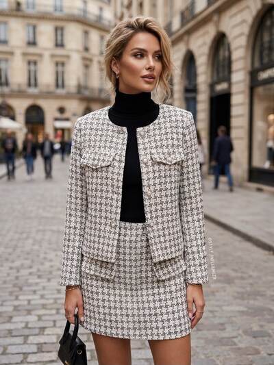 Grossiste JOLIFLY - Ensemble Tweed Élégance Parisienne Grossiste JOLIFLY - Ensemble Tweed Élégance Parisienne