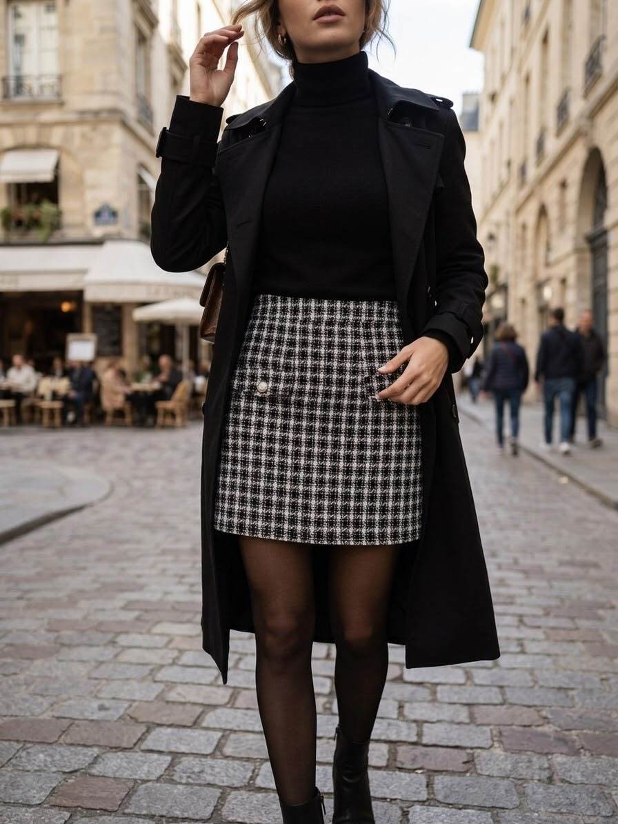 Mayorista JOLIFLY - La Falda de Tweed Champs-Élysées