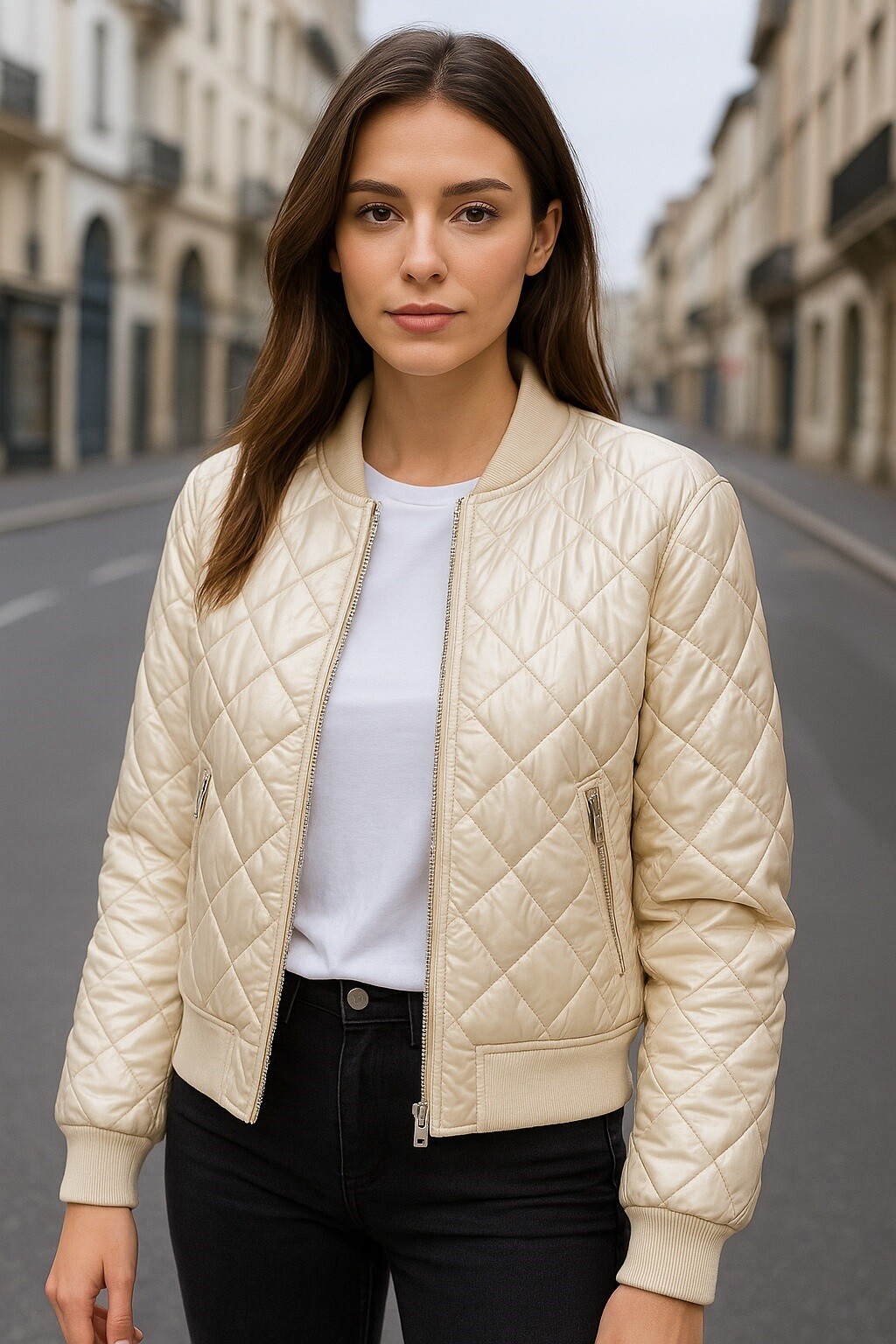 Wholesaler JOLIFLY - Women's quilted bomber jacket