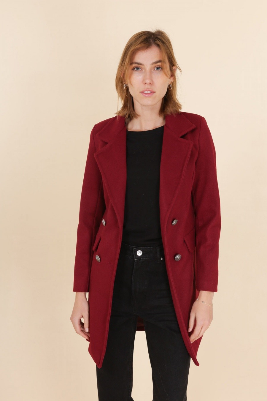 Grossiste JOLIFLY - Manteau mi-long structuré à boutons